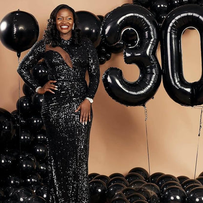 40 Inch Black 15 Number Balloons Giant 15 Balloons Black Birthday Balloons 15th - Image 6