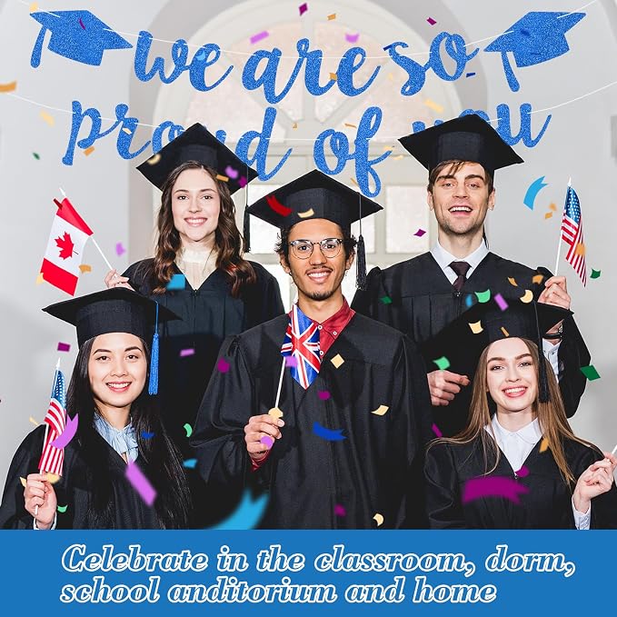 2026 Graduation Decorations Pre-Strung Blingbling We Are So Proud of You Banner - Image 5