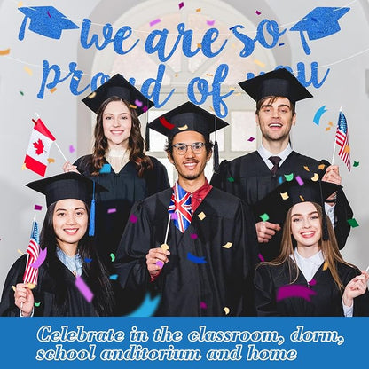 2026 Graduation Decorations Pre-Strung Blingbling We Are So Proud of You Banner - Image 5