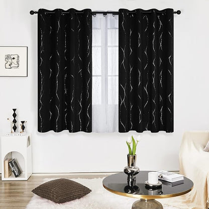 Deconovo Living Room Curtains 63 Inches Long, Thermal Insulated, Room Darkening - Image 2