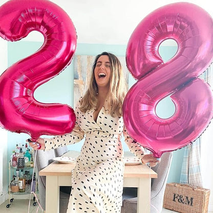 40 Inch Hot Pink 26 Number Balloons Giant Jumbo Huge 26 or 62 Foil Mylar Helium - Image 5