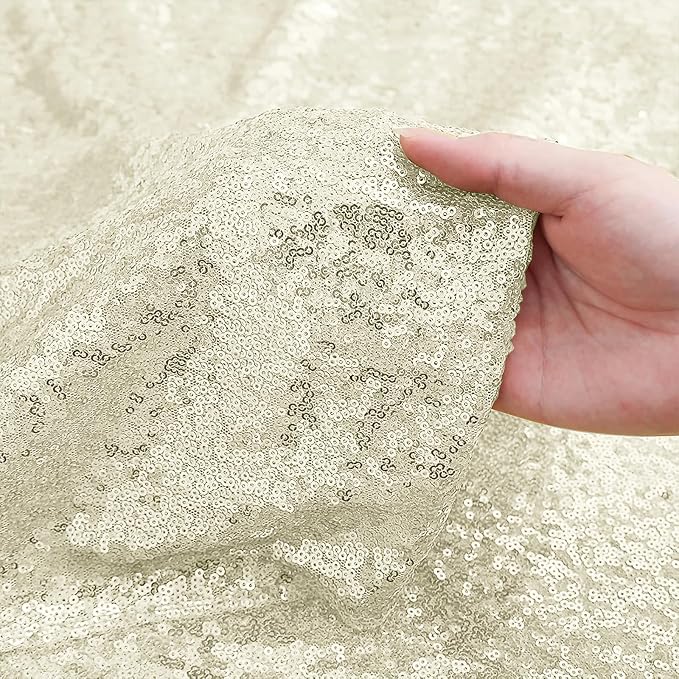 Sugargirl Champagne Sequin Backdrop Curtain 4FTx8FT Glitter Champagne - Image 6