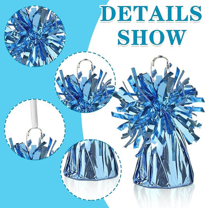 16 PCS Metallic Wrapped Balloon Weights Light Blue Heavy Balloon Weight - Image 3