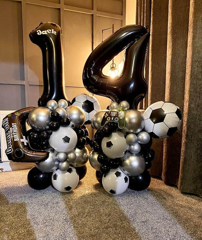 40 Inch Black 14 Number Balloons Giant 14 Balloons Black Birthday Balloons 14th - Image 3