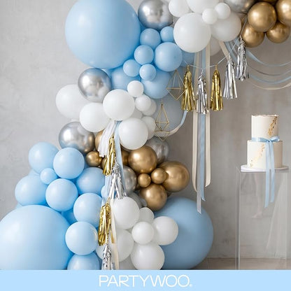 PartyWoo Baby Blue Balloons 100pcs Light Pastel Sky Aqua Blue Color | 36 18 12 - Image 8