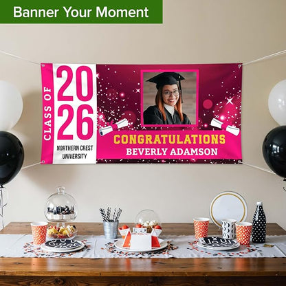 Graduation Banner, Personalized Class of 2026 Photo Graduation Decorations - Image 3
