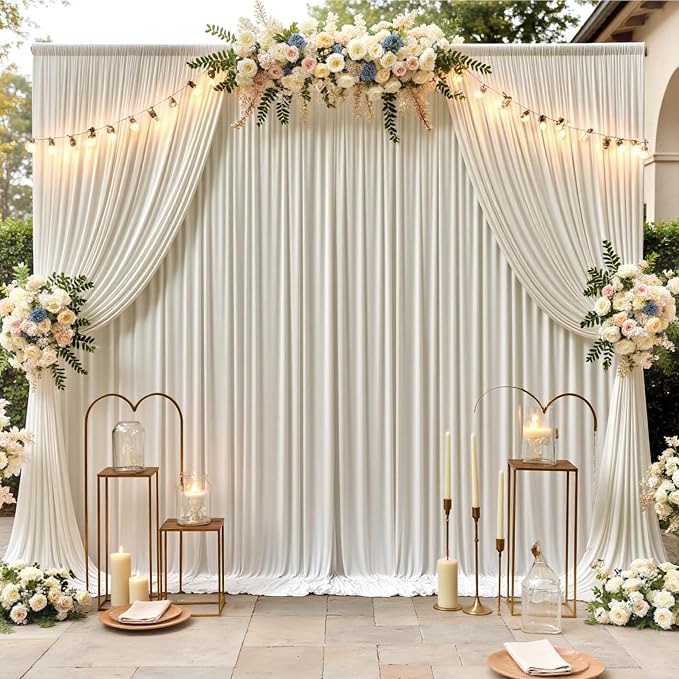 50ft×12ft Beige Backdrop Curtain - Image 2