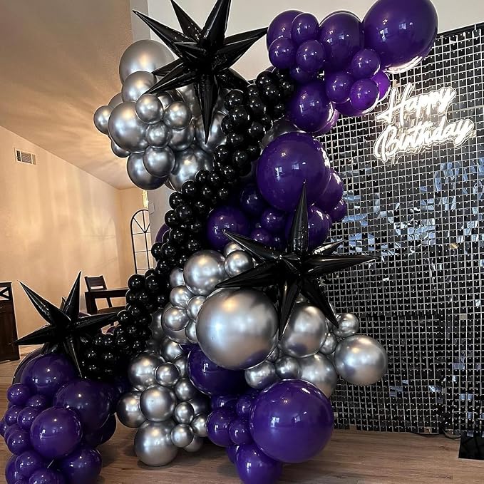 Purple and Black Balloon Arch Kit - Image 3