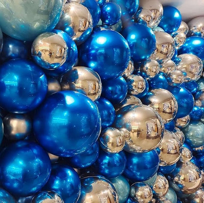 12Pcs Dark Blue Round Foil Balloons, Metallic Blue Foil Balloon - Image 5