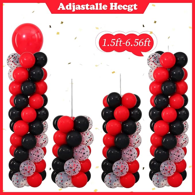 Red and Black Balloon Column Stand Kit Set of 2 - Image 6