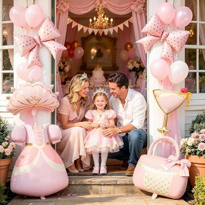 Pink Crown Mylar Balloon for Girls Birthday, Princess Party Decorations Party - Image 7