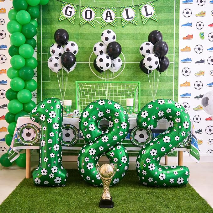 40 Inch Soccer Number 4 Balloons Large Foil Balloon Number 4 Birthday Deco | - Image 4