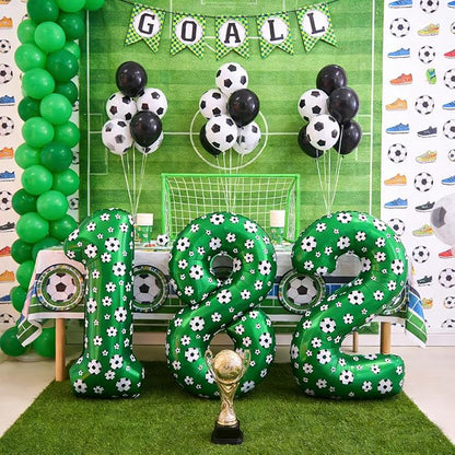 40 Inch Soccer Number 4 Balloons Large Foil Balloon Number 4 Birthday Deco | - Image 4