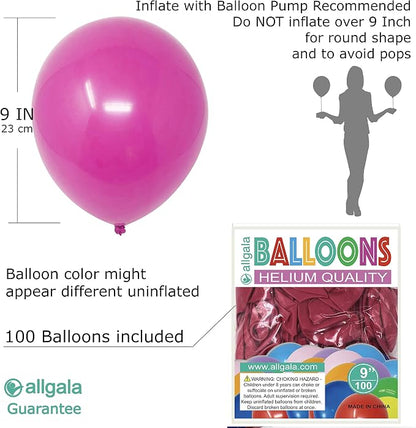Allgala 100 Count 9 Inch Helium Grade Premium Latex Balloons - Image 2