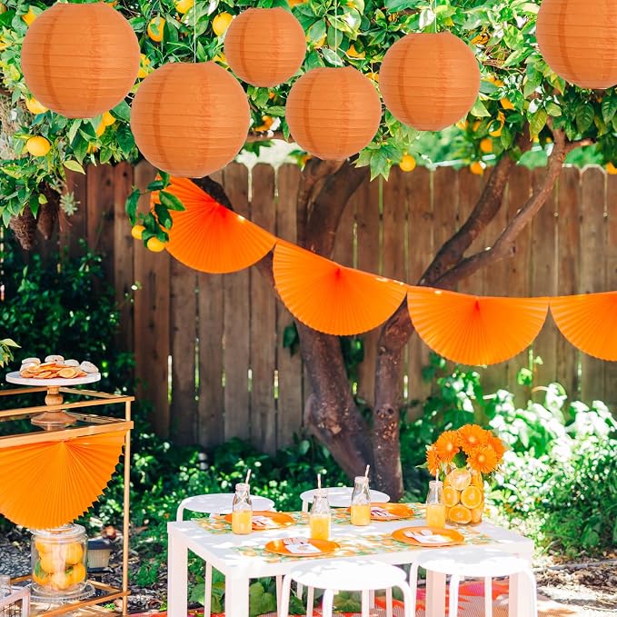 BEISHIDA 8 Inch Orange Paper Lanterns 6 Packs Hanging Round Chinese Lantern | - Image 6