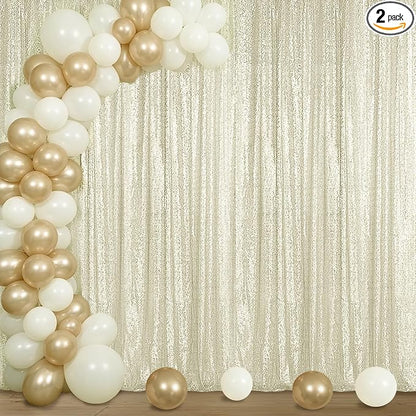 Sugargirl Champagne Sequin Backdrop Curtain 4FTx8FT Glitter Champagne by Sugargirl
