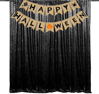 JYFLZQ Black Sequin Backdrop Curtains 4ft x 6.5ft 1 Panel Glitter Photo Booth - Image 5