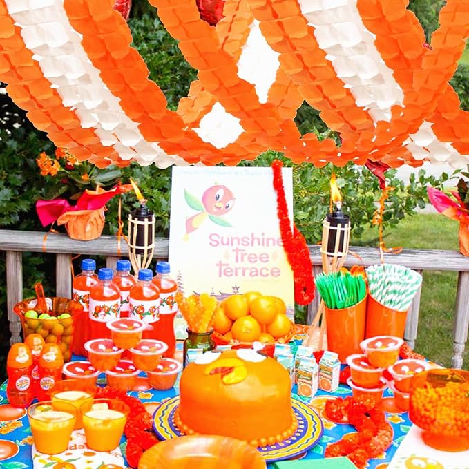 Orange Beige Fall Baby-Shower Party-Decorations Streamers Garland - 157Ft - Image 6