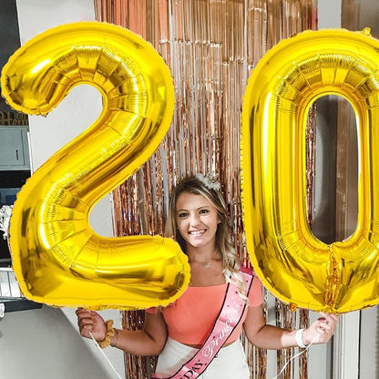 Gold Number Balloons Birthday Balloons - Image 7