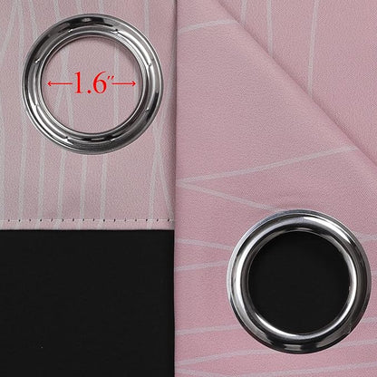 Sage and Pink Blackout Curtains 54 Inch Length, Light Blocking Gradient Grommet - Image 7