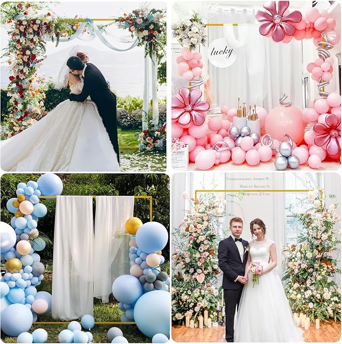 Asee'm 6.6FTx6.6FT Gold Wedding Arch Backdrop Stand Square Metal | Rectangular - Image 6