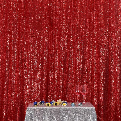 Poise3EHome Red Sequin Backdrop, 20Ft x 10Ft Glitter Photography Background - Image 2