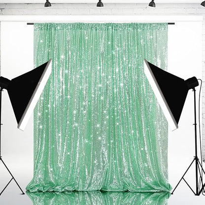 Eternal Beauty Mint Green 3mm Sequin Backdrop 8x10 Ft - Image 2