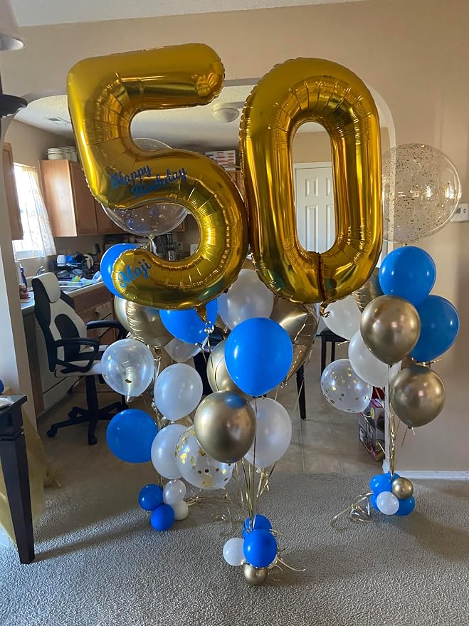 Number Balloons 50 Balloon 40 inch Gold - Image 3