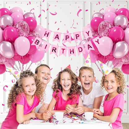 60pcs Hot Pink Balloons 12inch - Image 6