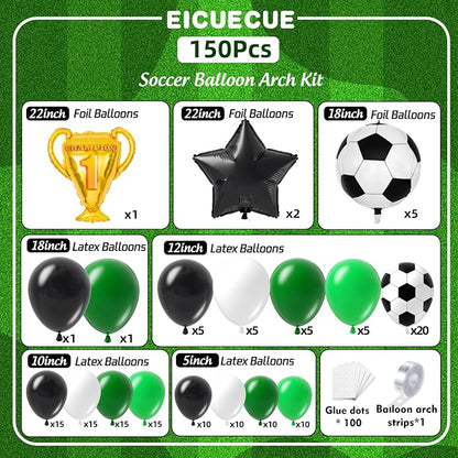 Soccer Balloons Garland Arch Kit 150Pcs - Image 2