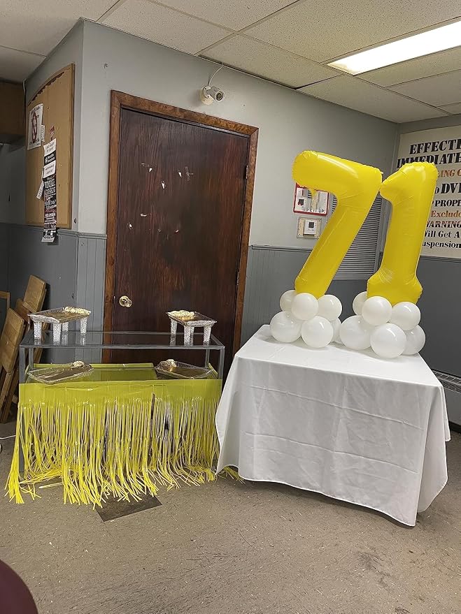 7 Balloon Numbers Birthday Decorations, 40In Yellow Balloons - Image 2