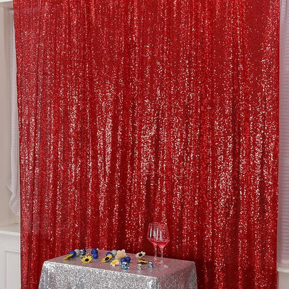 Poise3EHome Red Sequin Backdrop, 5FT x 7FT Glitter Photography Background - Image 3