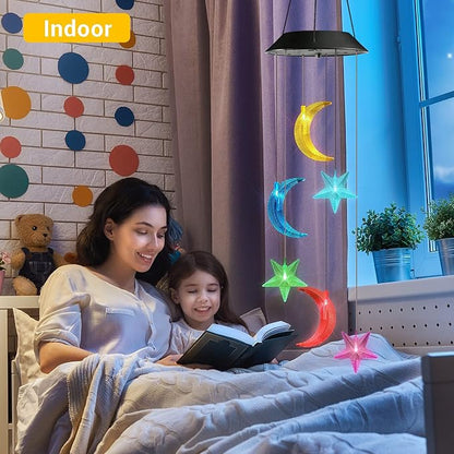 Toodour Solar Wind Chimes, Color Changing Wind Chimes Moon and Star | LED - Image 2