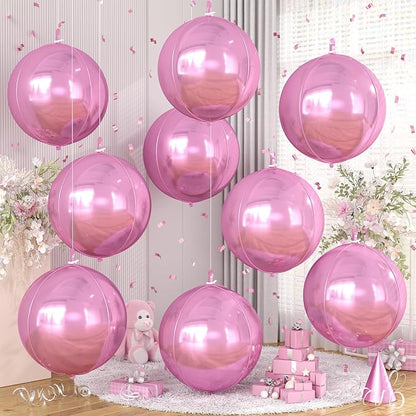 Pink Round Foil Balloons 9 pcs by Cledeco