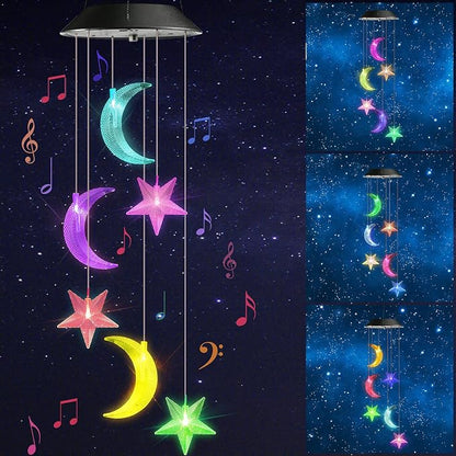 Toodour Solar Wind Chimes, Color Changing Wind Chimes Moon and Star | LED by Toodour