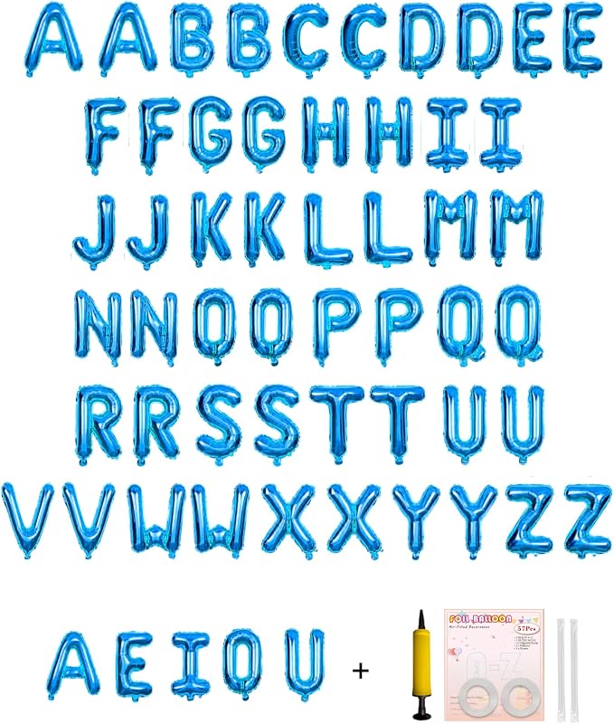 58 PCS Letter Balloons Alphabet Letters 2 Sets A- Z & 1 Sets AEIOU 16 by buynow