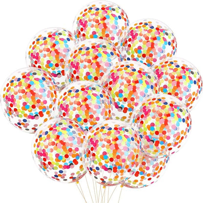 Gejoy 50 Pieces Rainbow Multicolor Confetti Balloons 12 Inches Latex Balloon by Unknown