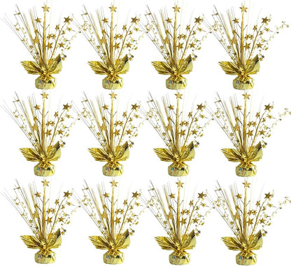 12 Pack Metallic Gold Foil Spray Centerpieces Stars Brust Table Centerpieces by Egolot