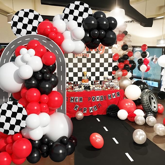 Racing Car Balloons Arch Garland Kit, Wheels Balloon - Image 7