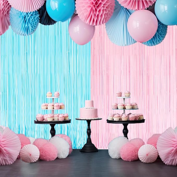 BRAVESHINE Tinsel Fringe Curtain Backdrop | Foil Curtains Streamers | 2Pcs | - Image 6