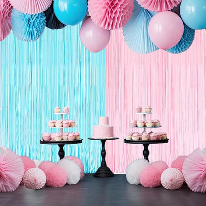 BRAVESHINE Tinsel Fringe Curtain Backdrop | Foil Curtains Streamers | 2Pcs | - Image 6