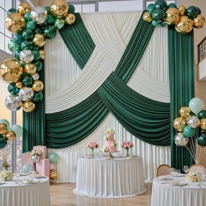 60ft x 12ft Wrinkle Free Ivory Backdrop Curtains - Image 7