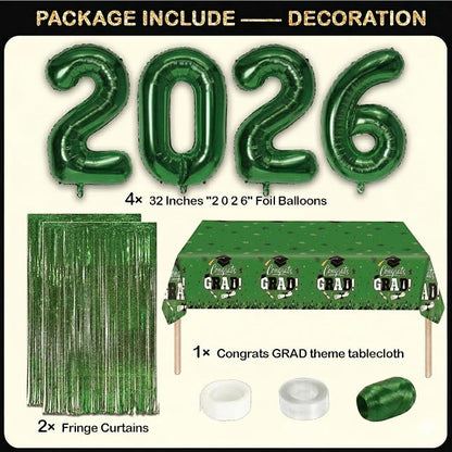 Black and Green Graduation Decorations Class of 2026 - Image 4