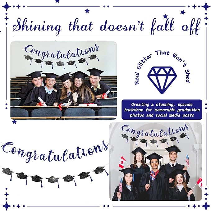 2026 Graduation Banners Party Decorations, Glitter Congratulations - Image 6