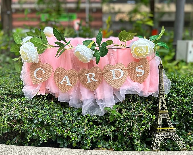 Cards Banner Heart Jute Burlap Banner Jute Garland - Image 3