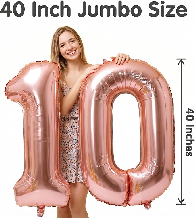 Number 10 Balloon Foil Mylar Balloons - Image 4