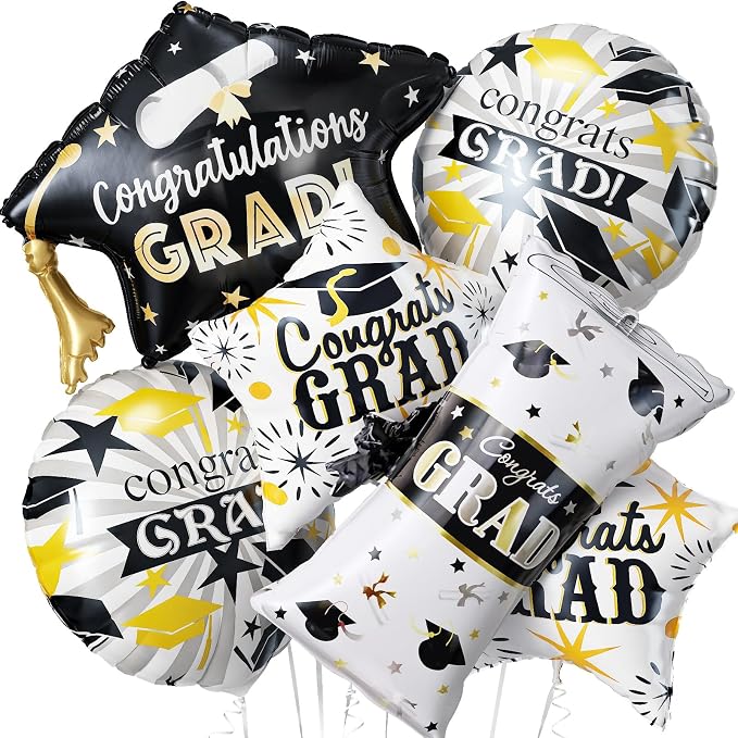 2026 Graduation Foil Balloons Decorations Set, 2026 Graduation CapScroll Balloon by Paeyeq