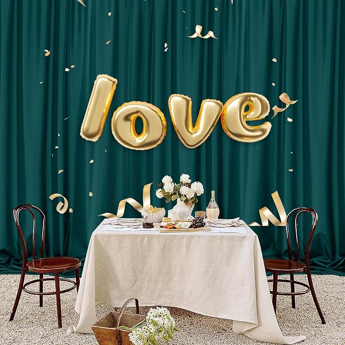 Hunter Green Backdrop Curtains for Parties Wedding Curtains Rod Pocket Green - Image 4