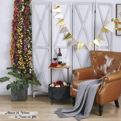 Artificial Flower Garland 8pcs 8.2ft Rose Vine Decor, Hanging Faux Roses String - Image 9