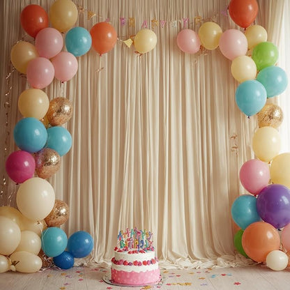 40ft x 10ft Wrinkle Free Champagne Backdrop Curtains - Image 4
